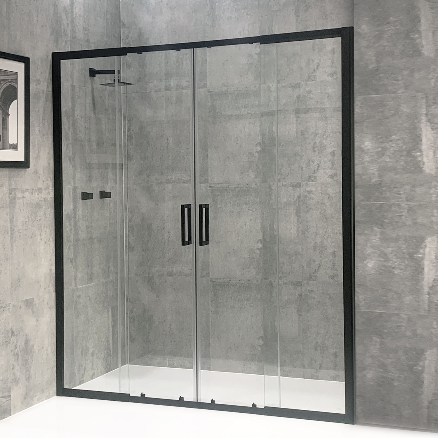 Avanti Double Sliding Doors Screen H:1950 (Matte Black)