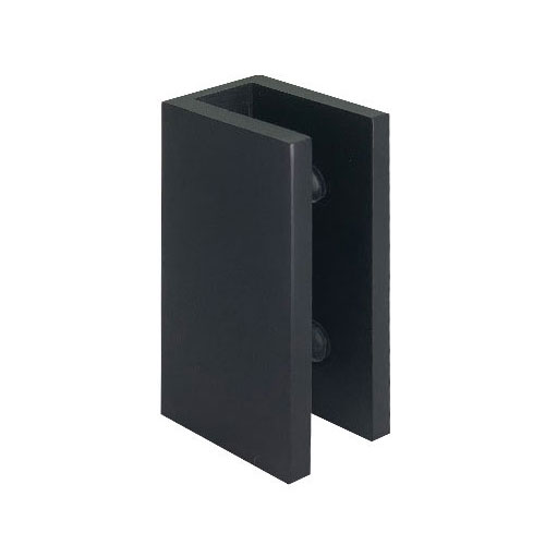 Glass to Wall/Floor U-Clamp 25mm x 50mm - Square Series - (Matte Black)