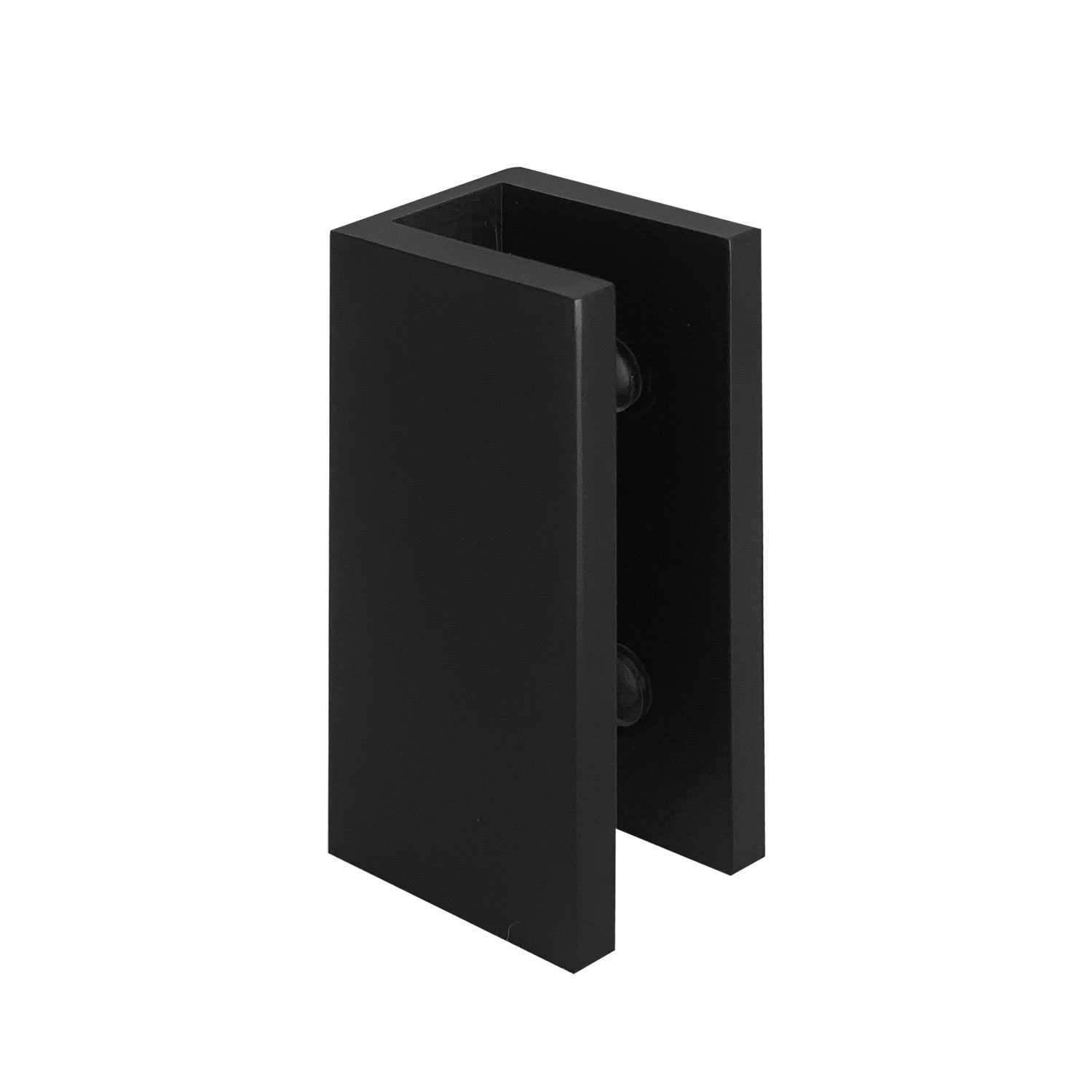 GLASS TO WALL U-CLAMP 25MM X 50MM - SQUARE SERIES - (MATTE BLACK)