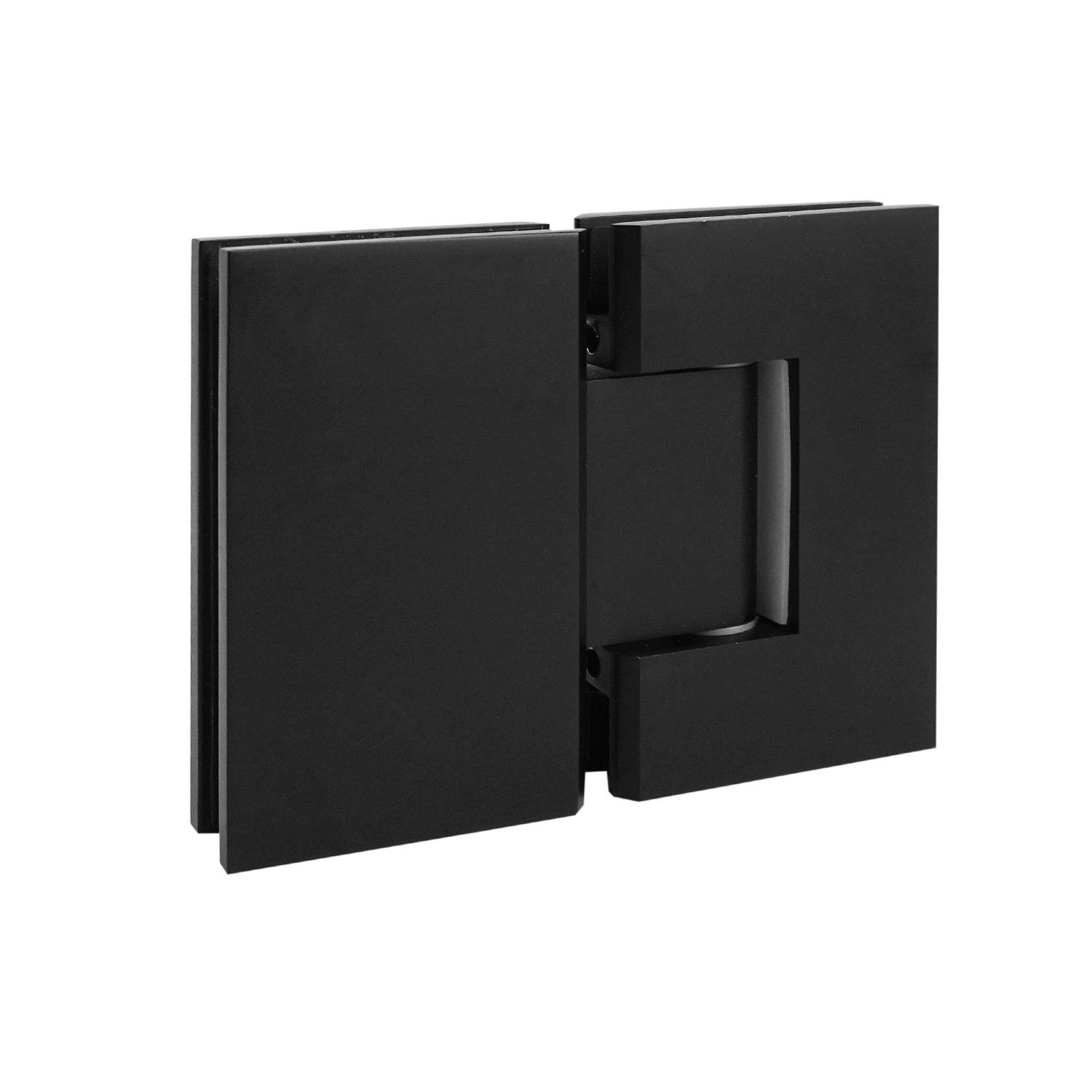 HINGE GLASS TO GLASS 180 DEG. SQUARE SERIES (Matte Black)