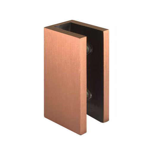 GLASS TO WALL U-CLAMP 25MM X 50MM - SQUARE SERIES (BRUSHED COPPER)