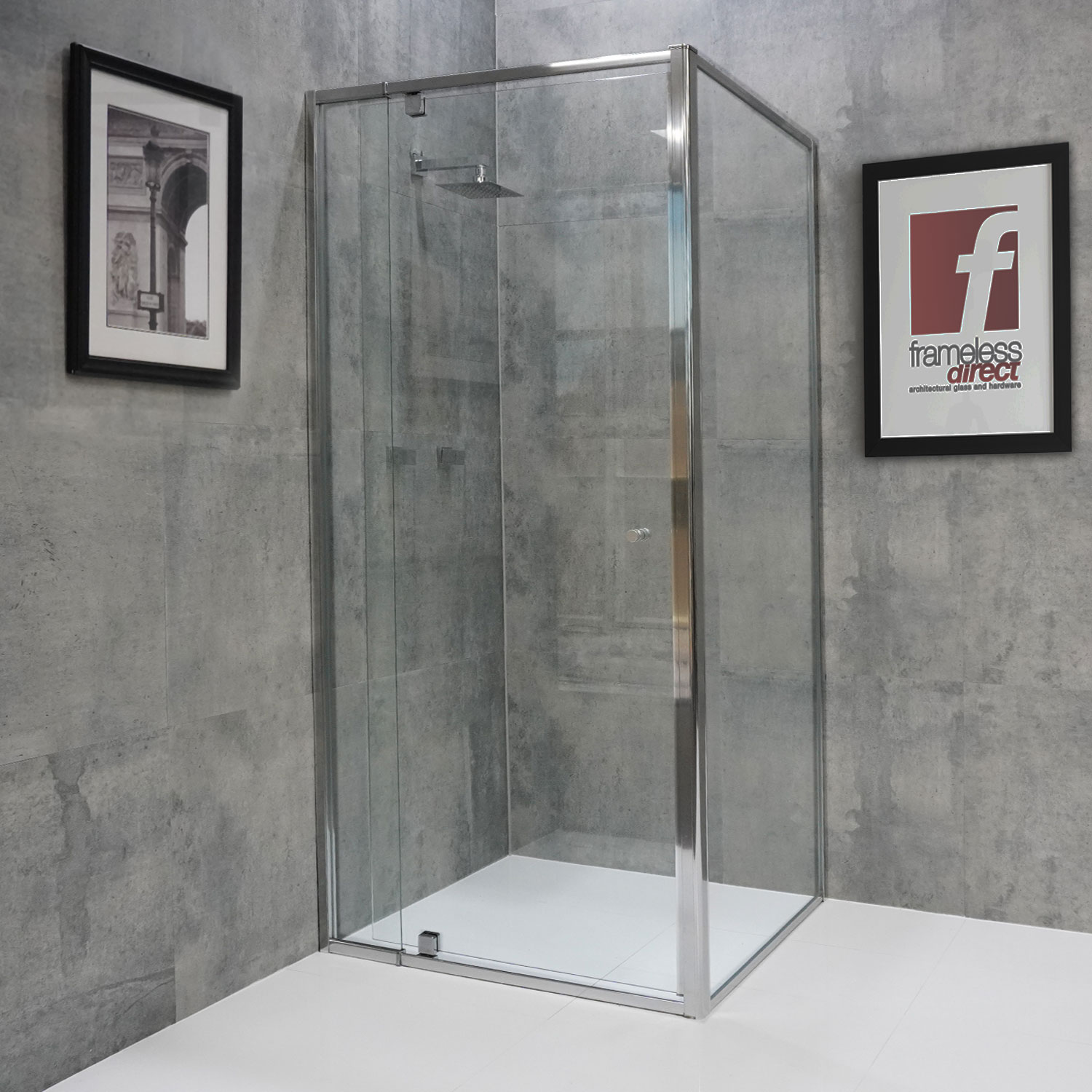 Semi Frameless Corner Shower Screen System 