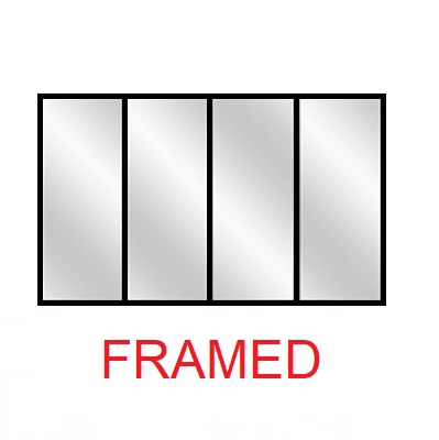 4 Door  Wardrobe (Framed) H:1700 to 2100 W:3600 to 4800