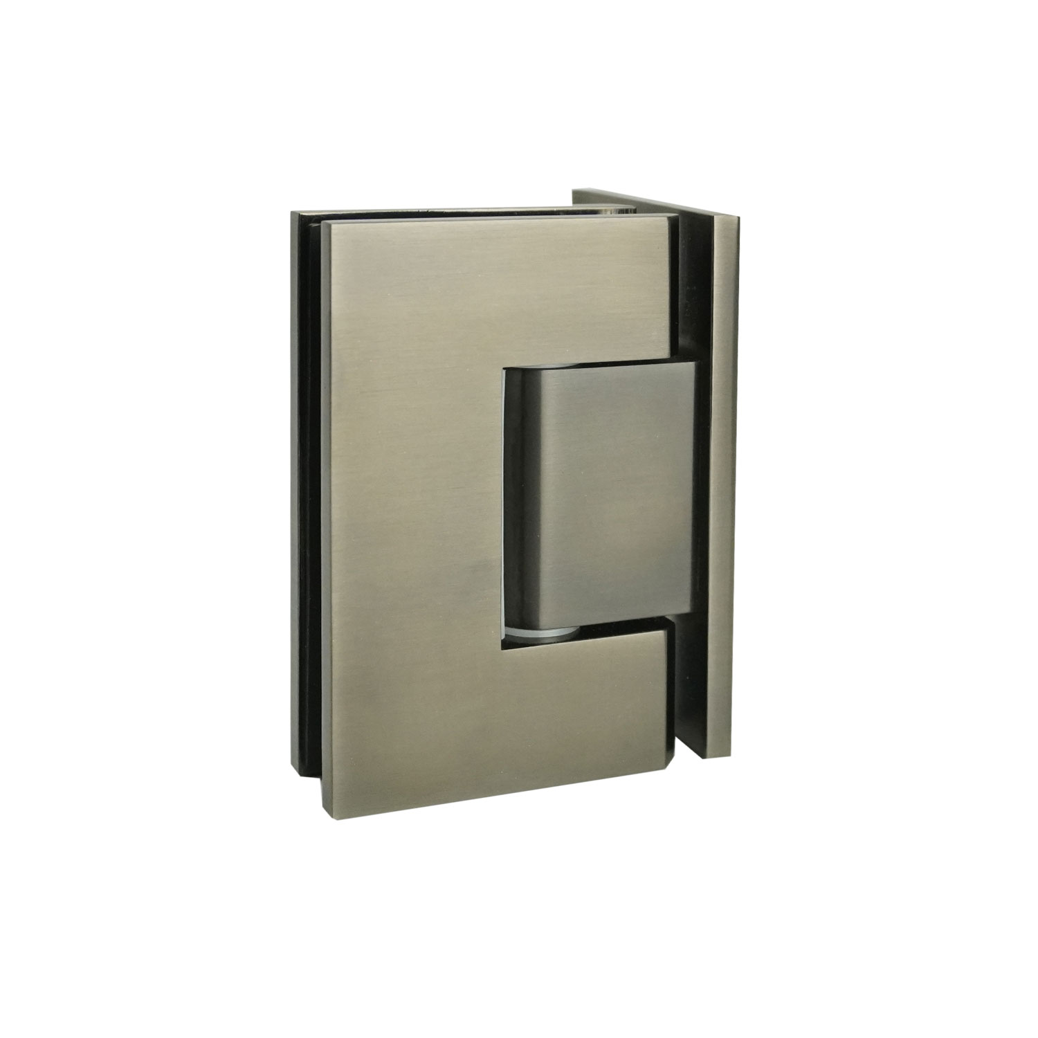Glass to Wall 90 Deg L-Hinge (Brushed Gun Metal)