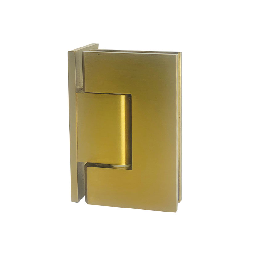 Glass to Wall 90 Deg L-Hinge (Brushed Brass)