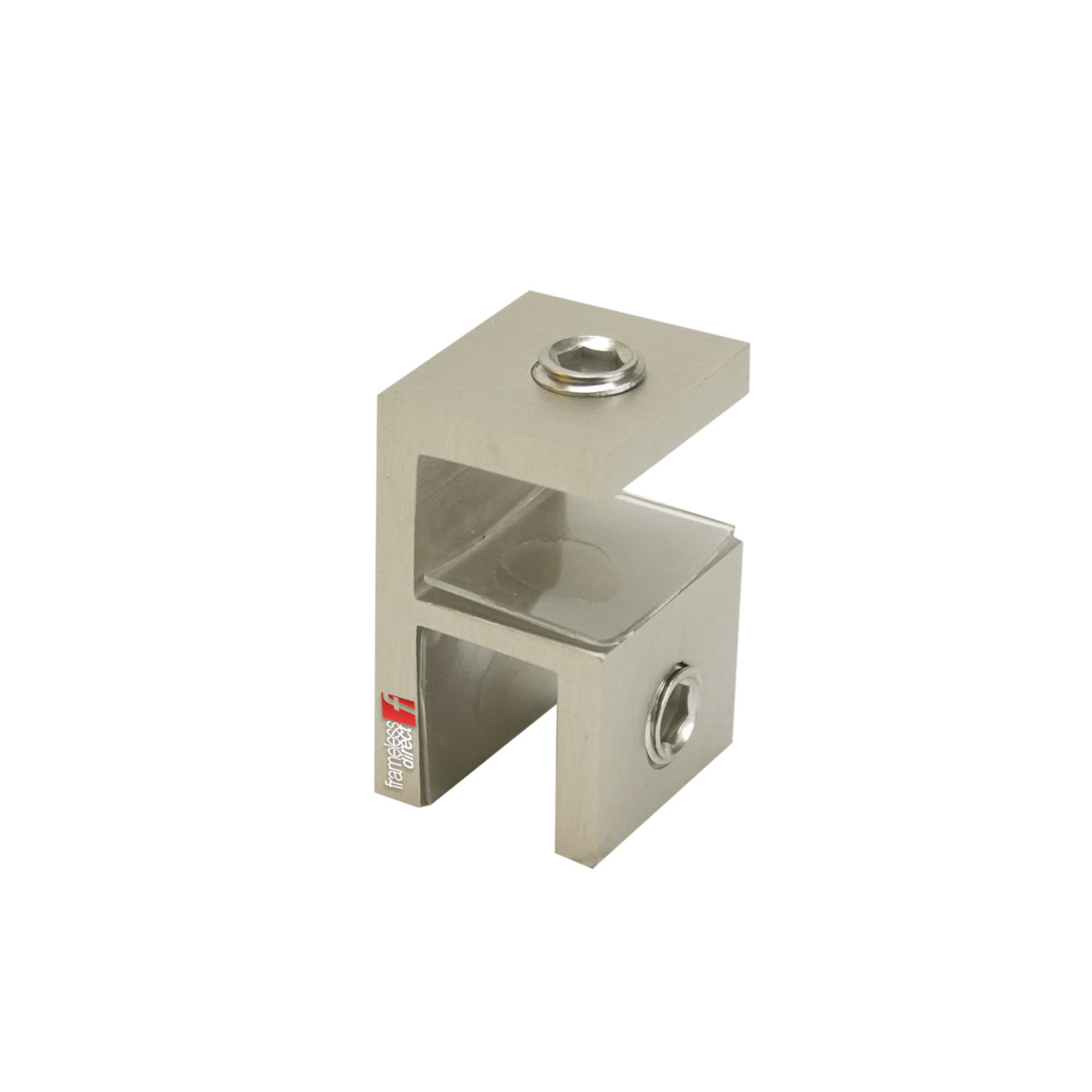Glass Header Bracing Clamp - (Brushed Nickel)
