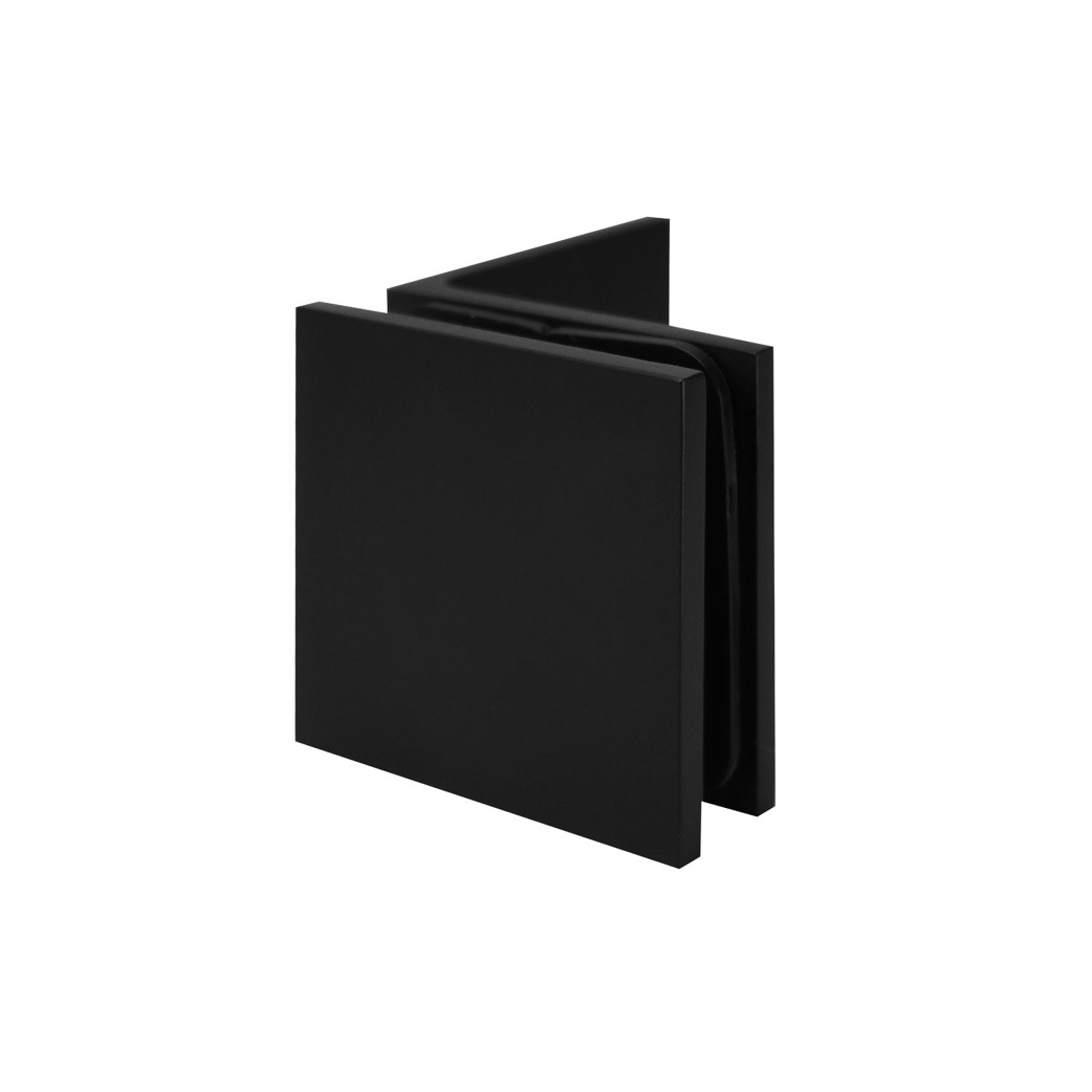 Glass to Wall/Floor 90 Bracket - Square Series (Black Finish)