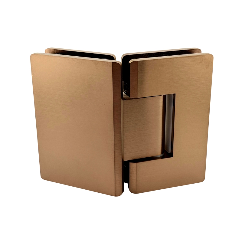 Glass to Glass 135° Hinge - Curved Corners (Brushed Copper)