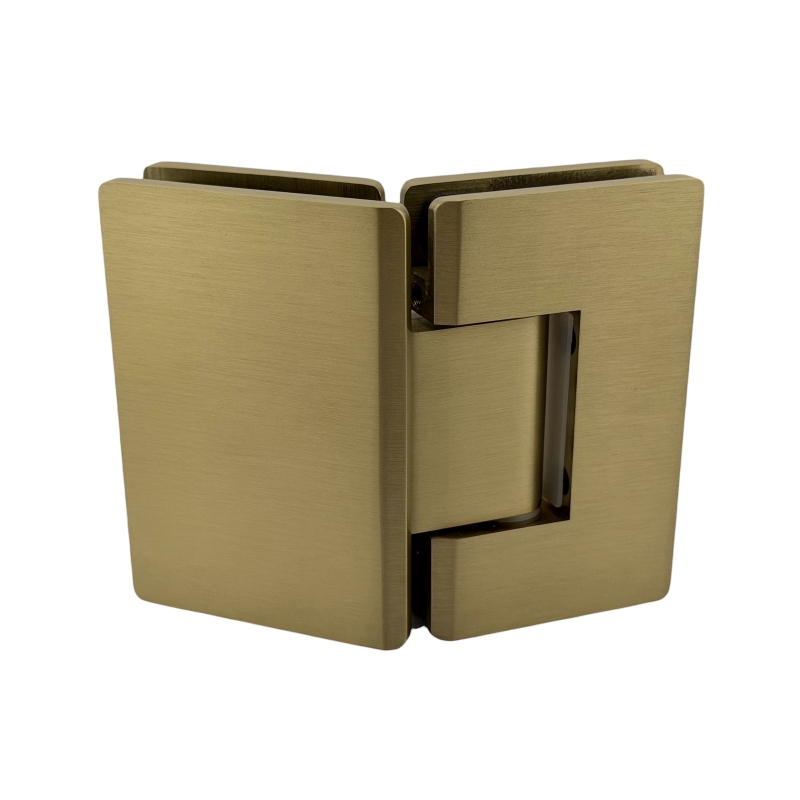 Glass to Glass 135° Hinge - Curved Corners (Brushed Gold)