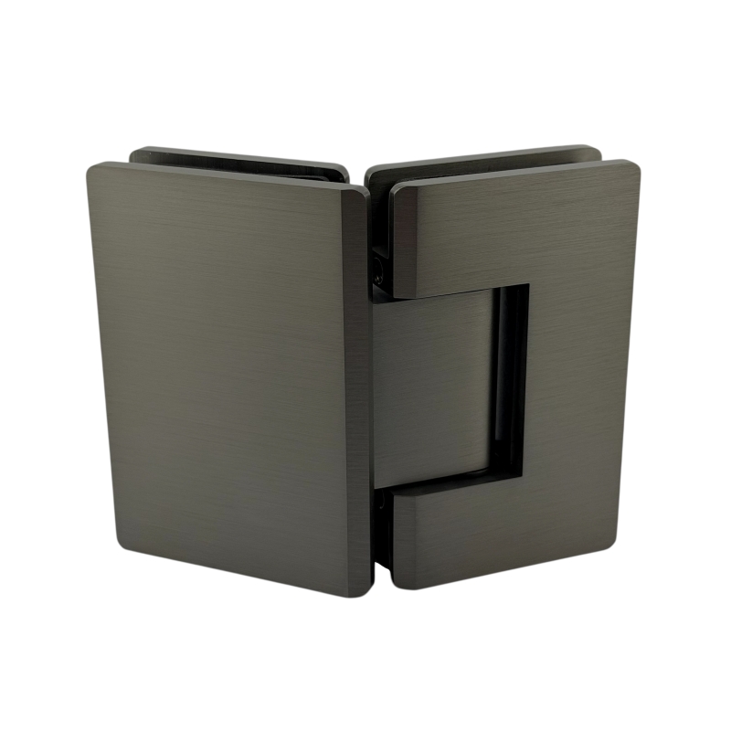 Glass to Glass 135° Hinge - Curved Corners (Brushed Gunmetal)