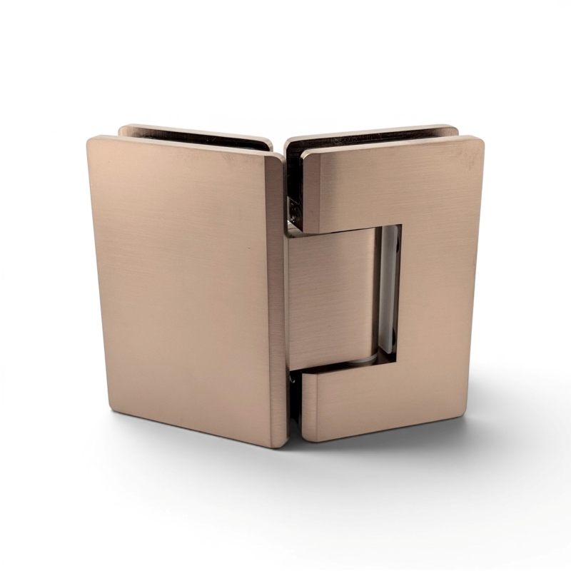 Glass to Glass 135° Hinge - Curved Series (Brushed Bronze)