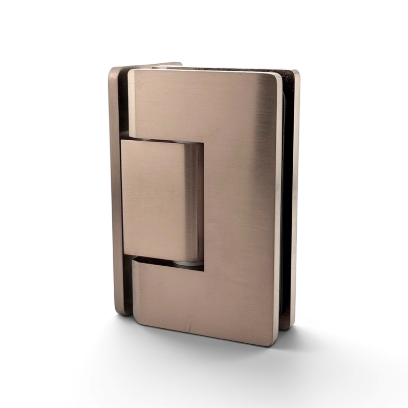 Glass to Wall 90° L-Hinge - Curved Series (Brushed Bronze)