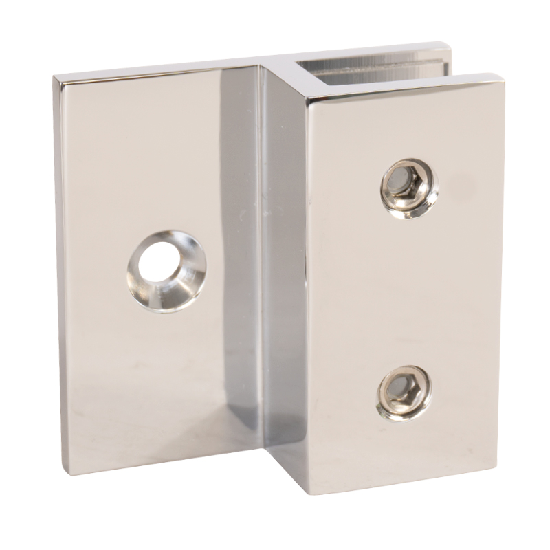 Glass to Wall Bracket with 180° Vertical Wall Fixing (Chrome Finish)