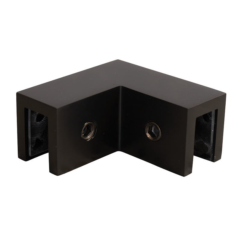 90° Glass to Glass Bracket (Matte Black)