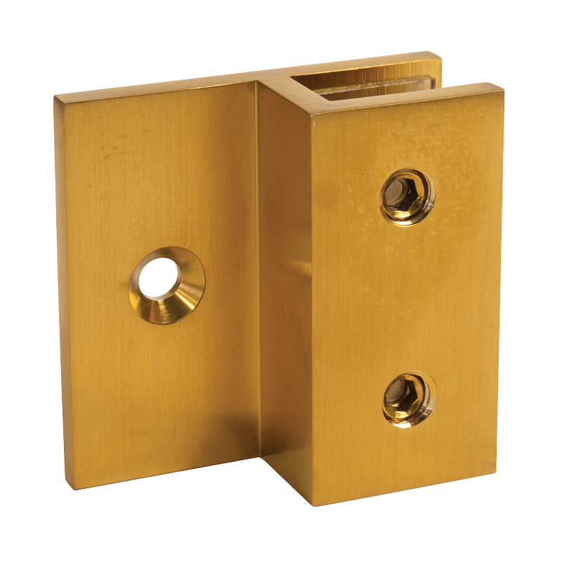 Glass to Wall Bracket with 180° Vertical Wall Fixing (Brushed Brass)