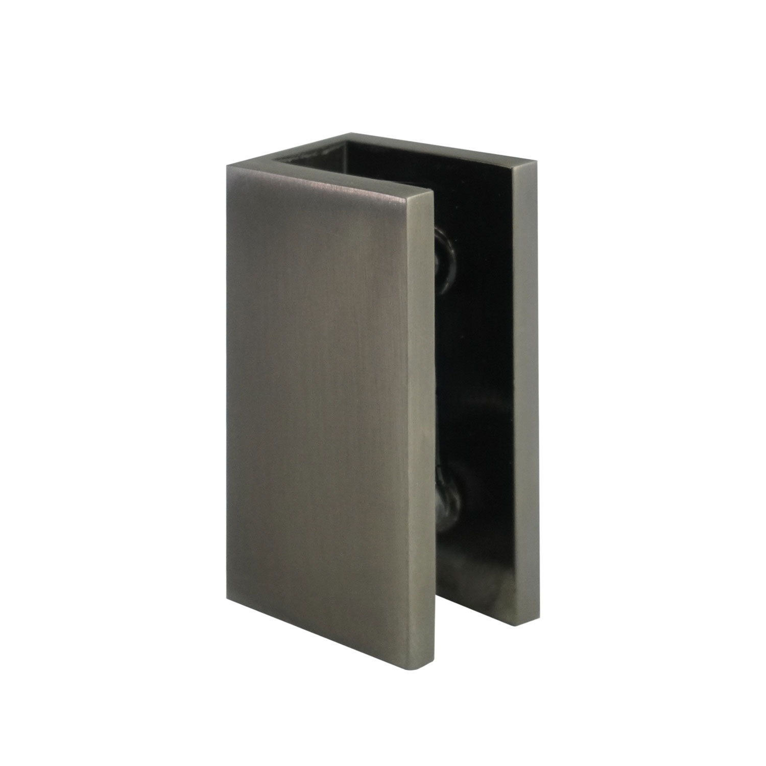 Glass to Wall/Floor U-Clamp 25MM X 50MM  (Gun Metal)