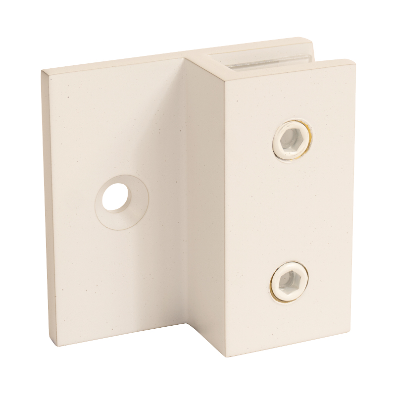 Glass to Wall Bracket with 180° Vertical Wall Fixing (Matte White)