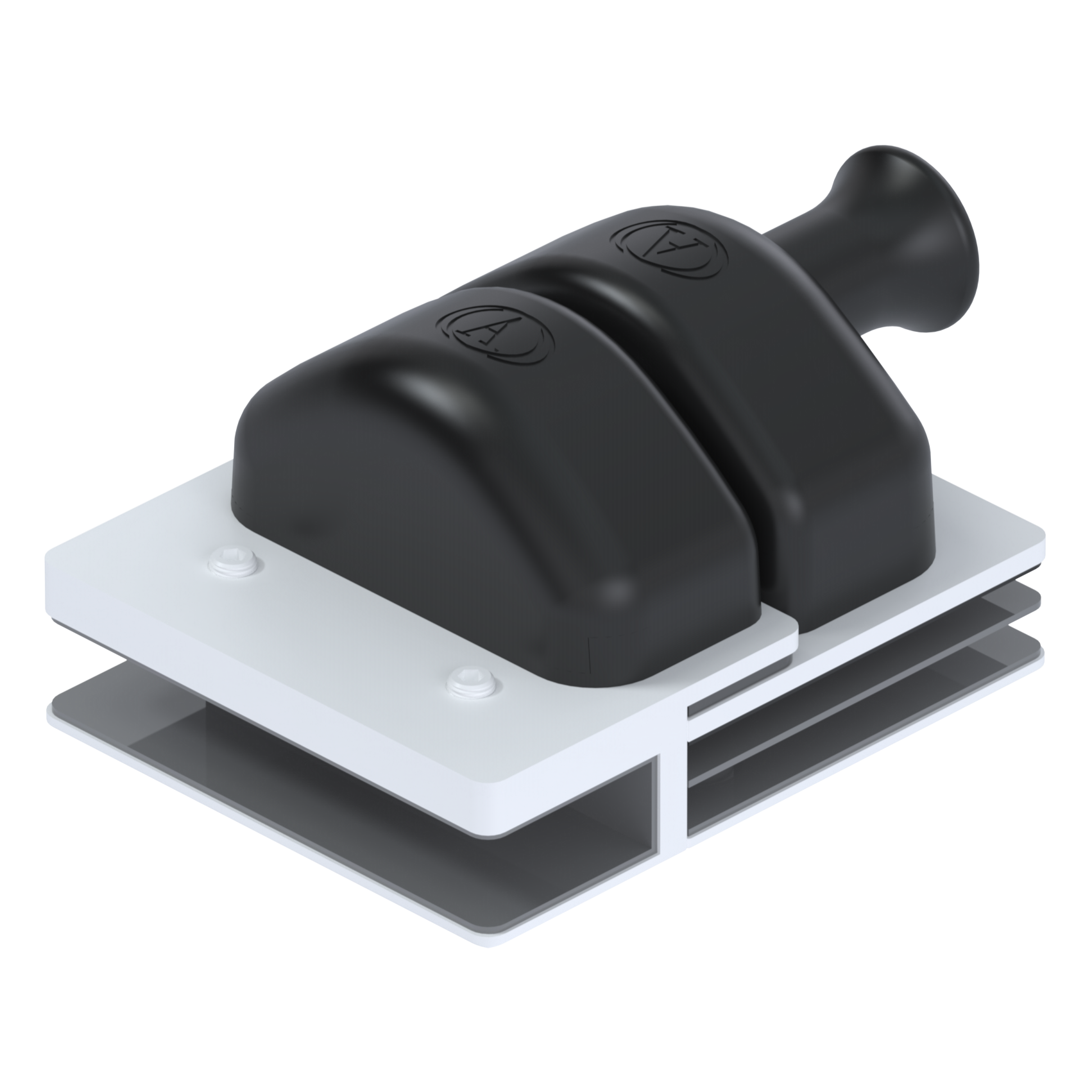 Edge Latch Glass-to-Glass 180 Deg (Bevel Edge) - White