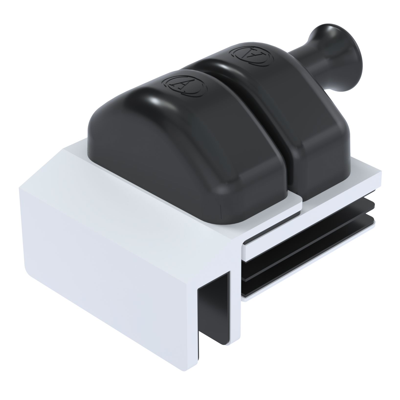 Edge Latch Glass-to-Glass 90 Deg Internal Swing (Bevel Edge) - White