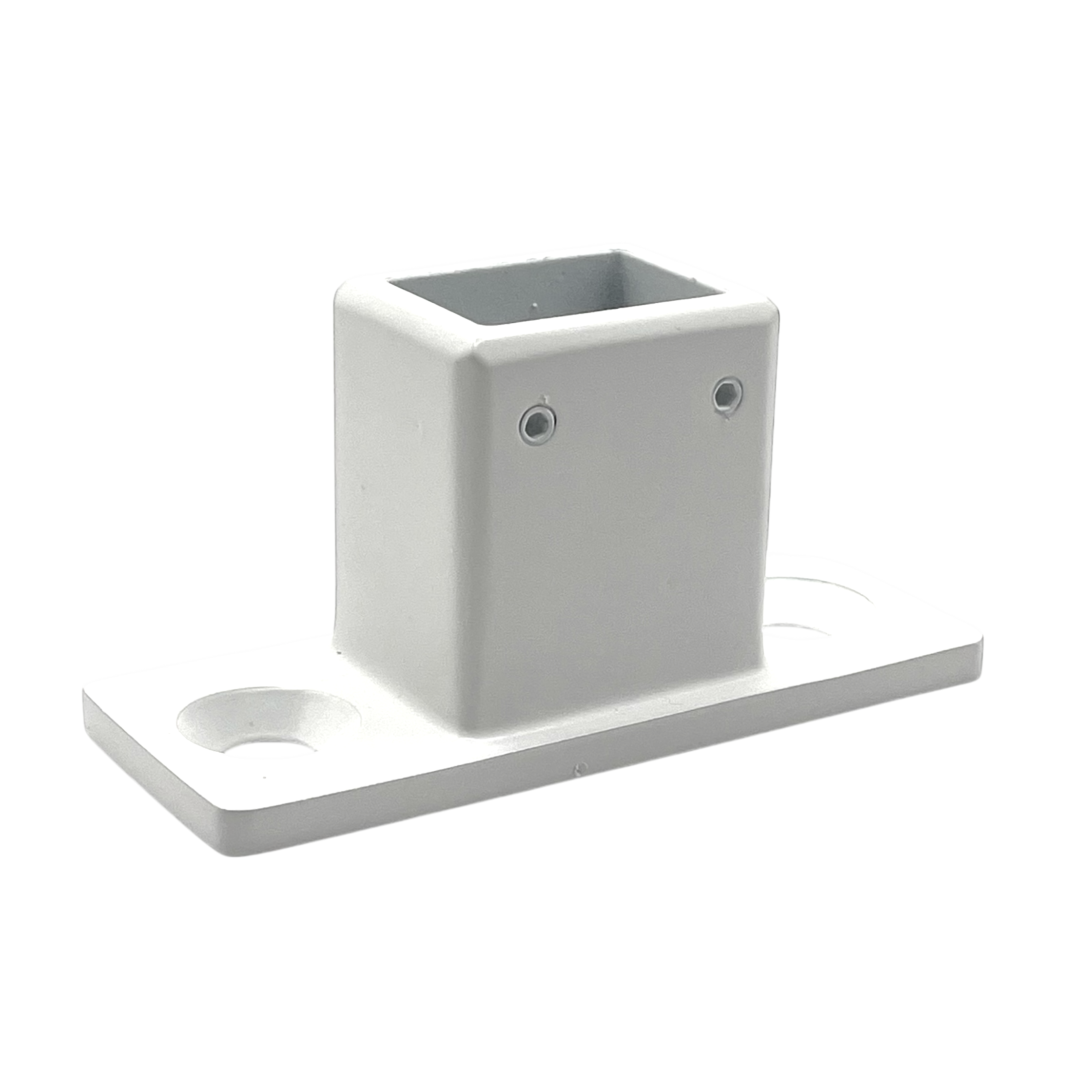 Base Flange 21 x 30mm Stainless Steel - Matte White