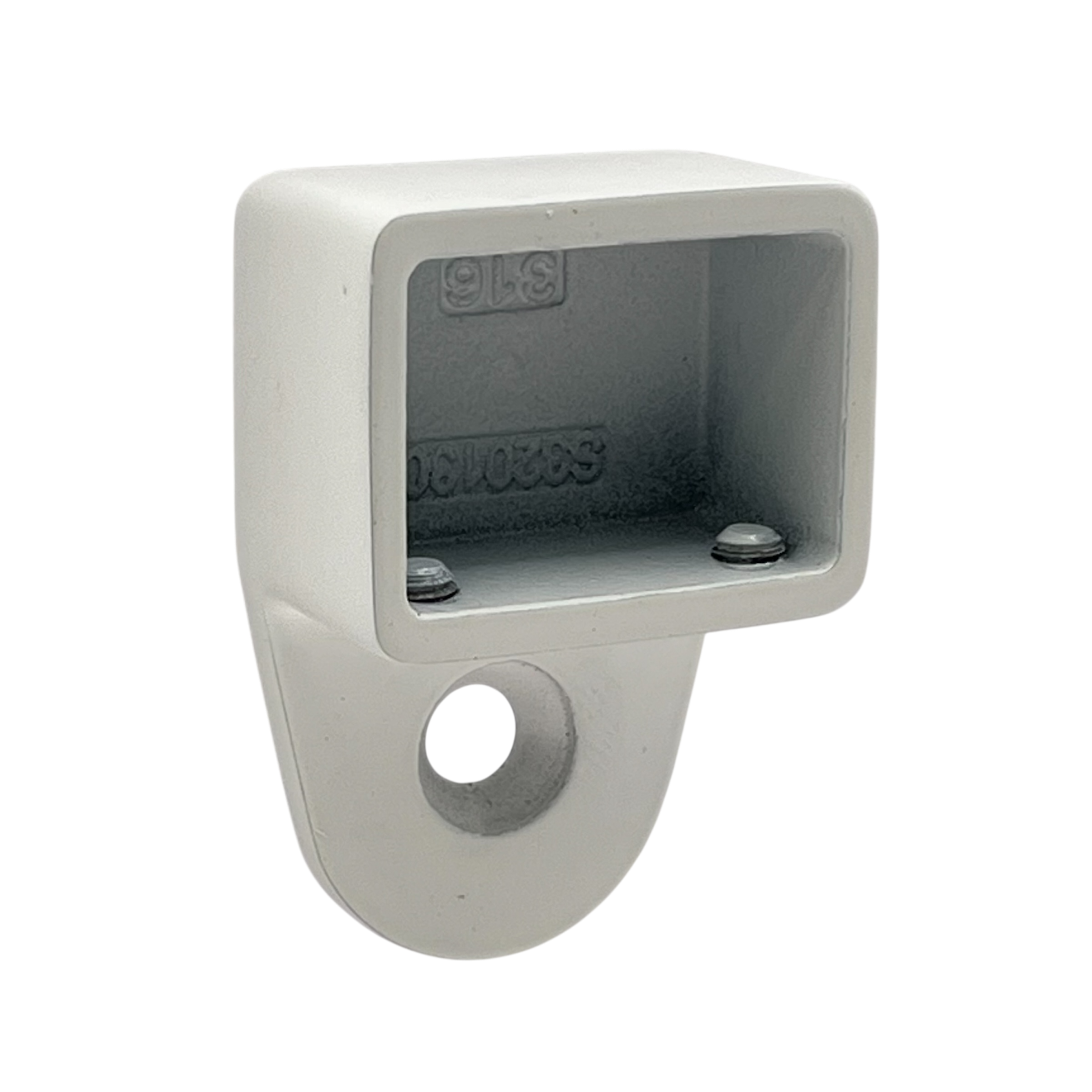 Wall Flange 21 x 30mm Stainless Steel - Matte White