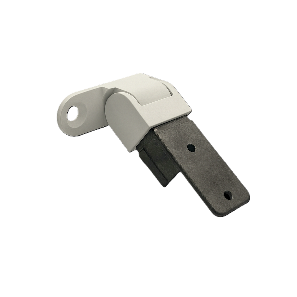 Wall Bracket Left Side Fix Vertical Adjustable 21 x 30mm Stainless Steel - Matte White