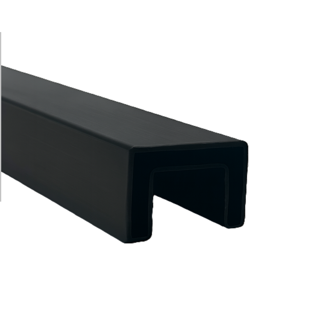 Slotted Rail Square 21 x 30mm Stainless Steel 2900mm - Black