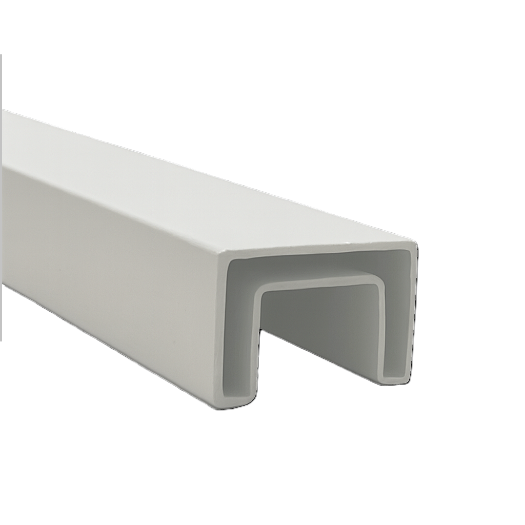 Slotted Rail Square 21 x 30mm Stainless Steel 2900mm - Matte White
