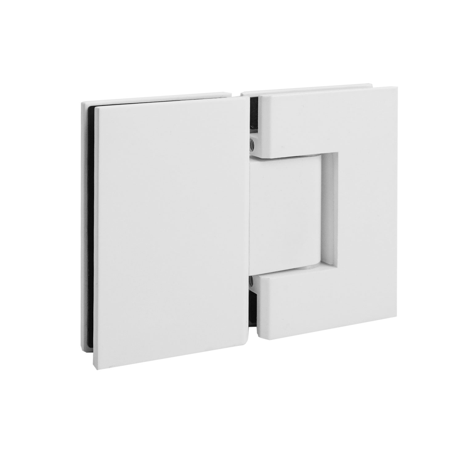 HINGE GLASS TO GLASS 180 DEG. SQUARE SERIES (Matte White)