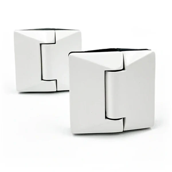 Atlantic Glass to Glass Soft Closing Hinge Set - White Finish