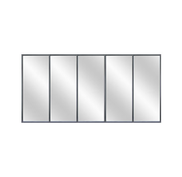 5 Door  Wardrobe (Framed) H:2100 to 2400 W:3600 to 4500