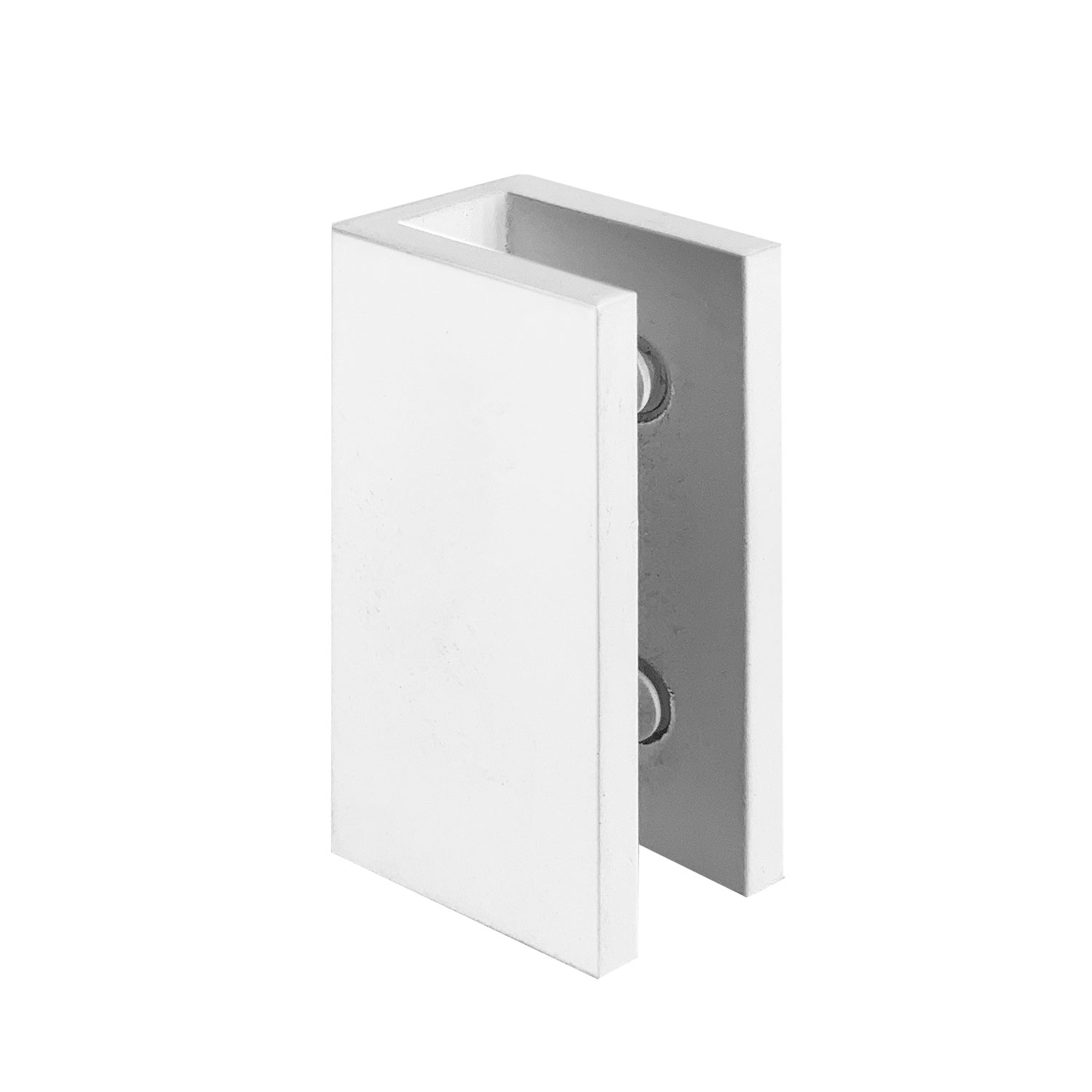 Glass to Wall/Floor U-Clamp (Matte White)